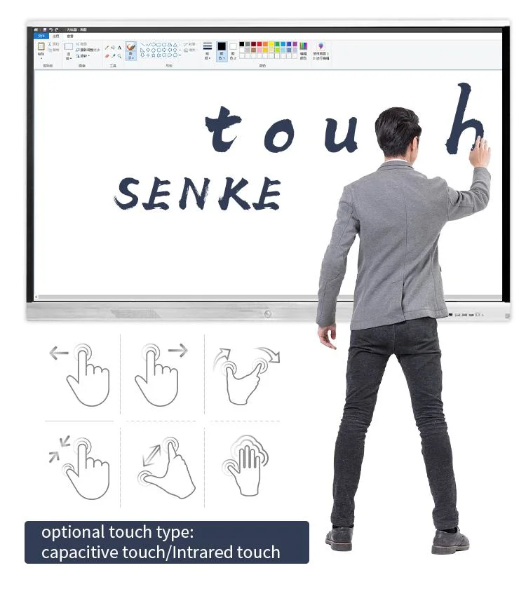 Back to School Supplies UHD 4K Capacitive or Infrared Touch Screen Digital Electronic Interactive Whiteboard Classroom School Smart Board Price