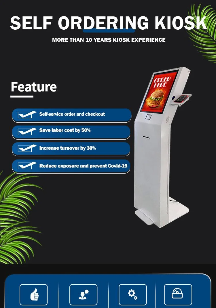 Self Service Fast Food Ordering Machine Self-Order Kiosk for Restaurant