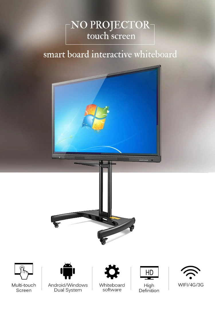 Wall Mounted Nano Blackboard 70 Inch LED LCD Touch Screen PC Computer Smart Board Interactive Whiteboard