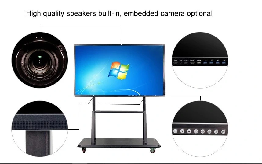 E-Fluence 75 Inch Dual Whiteboard LCD Interactive Smart Board Touch for Class Rooms