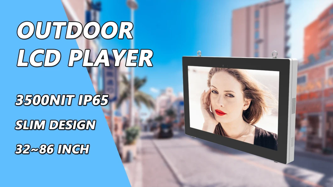 Factory Outdoor Ad Video Player 32 43 55 Inch Multi Touch Screen Digital Signage Wall Mounted Advertising LCD Display