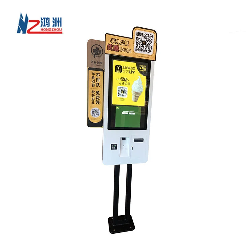 32 Inch Restaurants Self Service Cashless Machine Touch Screen Self Ordering Payment Kiosk