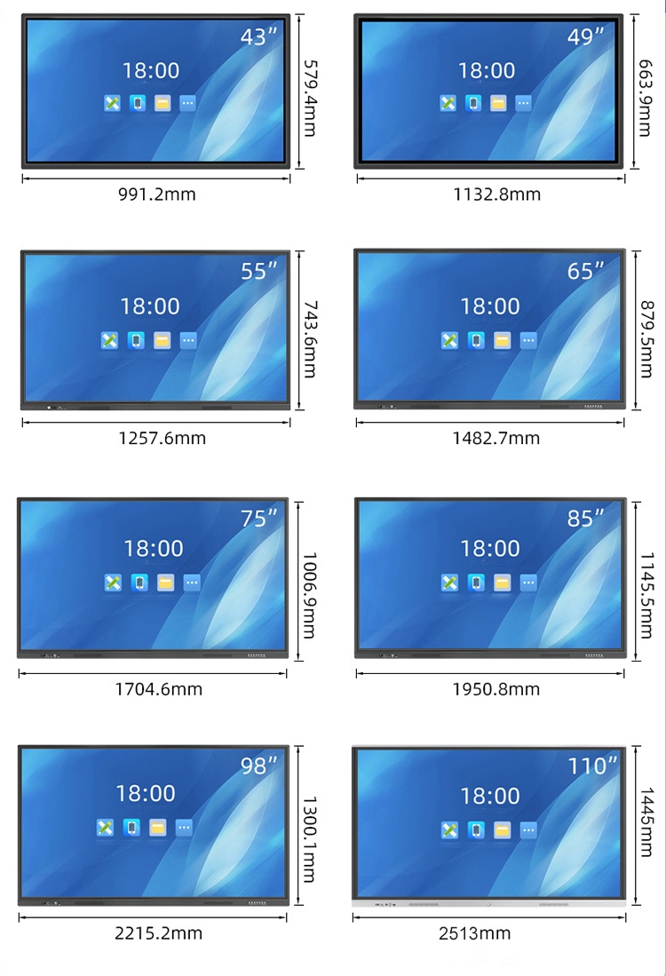 Factory Wholesale Education Interactive Whiteboard Dual System Smart Digital Board Business Smart Whiteboard for Company Meeting