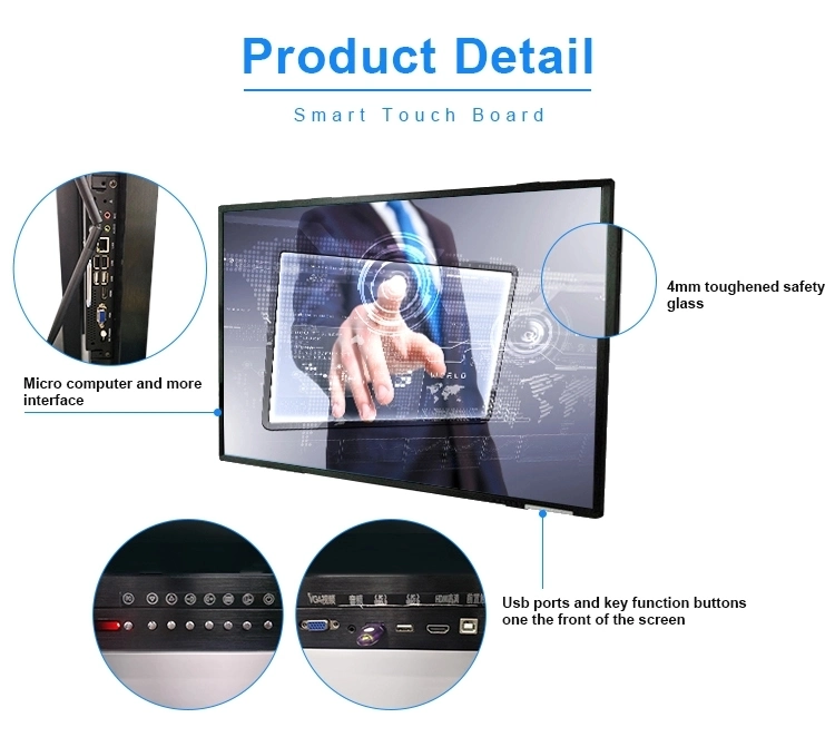 55-110 Inch Ultra-HD LCD Panel Multi-Touch Interactive Flat Panel for Education Conference Room