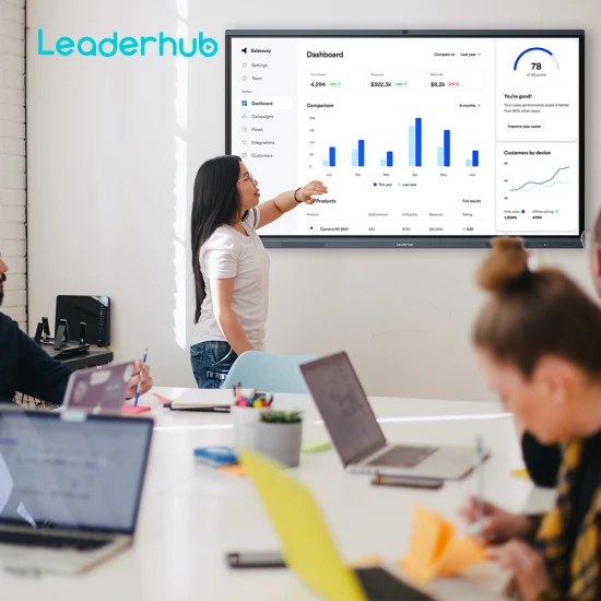 Leaderhub 65-дюймовая камера 4K, микрофон, цифровая доска, интеллектуальная доска, интерактивный плоский экран